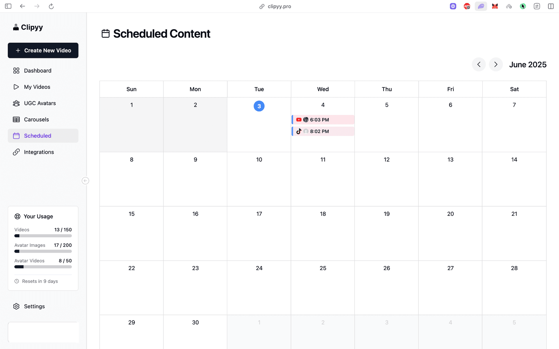 Schedule Content
